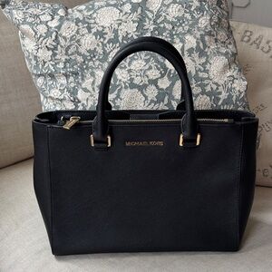 Michael Kors Black Satchel with Gold Accents. No visible wear!